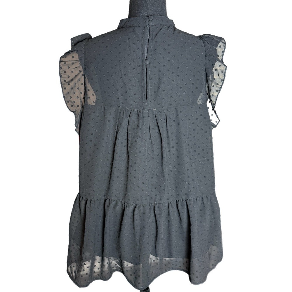 NWT Black Sleeveless Lace Detail Top M - Picture 3 of 16